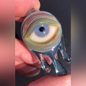 Fryed Glass Drippy Eye Pendant